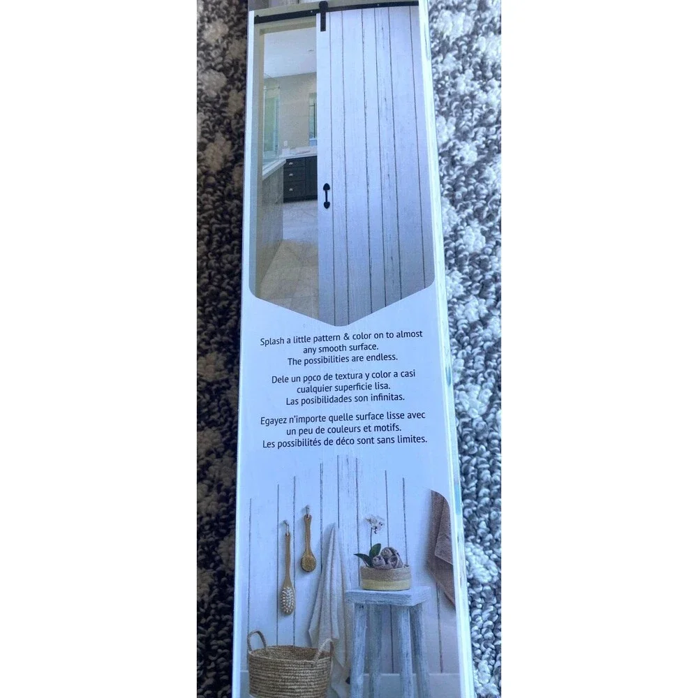 RoomMates Peel & Stick Wallpaper Weathered Shiplap White Gray Farmhouse Vinyl